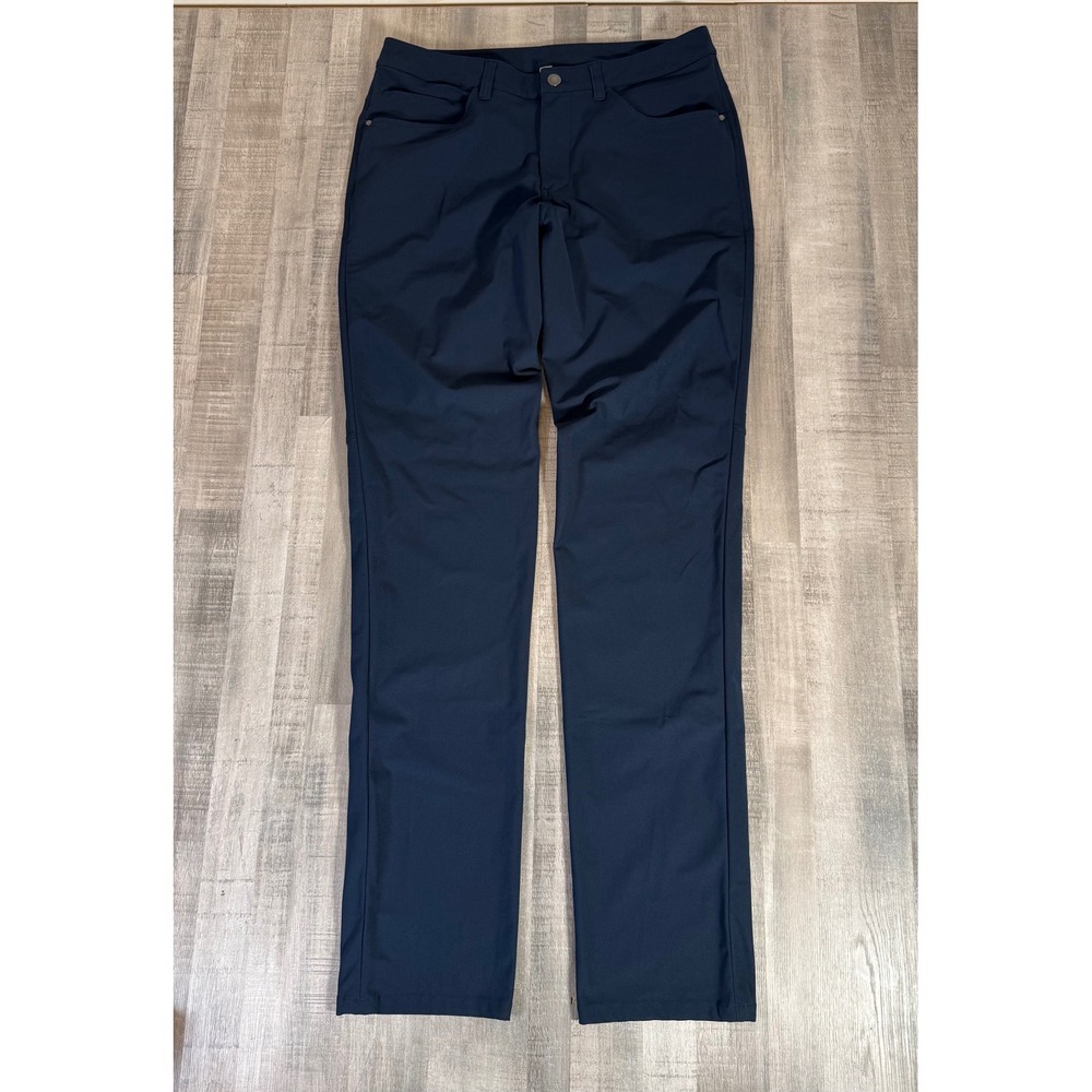 Lululemon ABC Pant Slim Fit 32 Tall Navy Blue Warpstreme 5 Pocket Mens Trousers